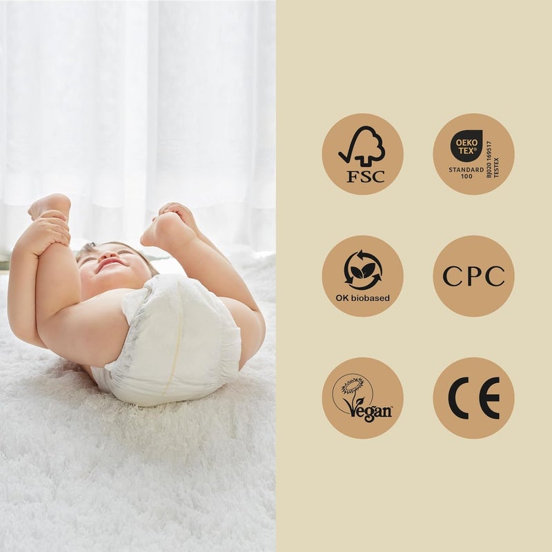 Eco boom Diapers, Viscose from Bamboo Diapers, Natural Soft Disposable Nappies for Infant, Size 3 Suitable for 13 to 22lb (Medium - 32 Count) - Image 2